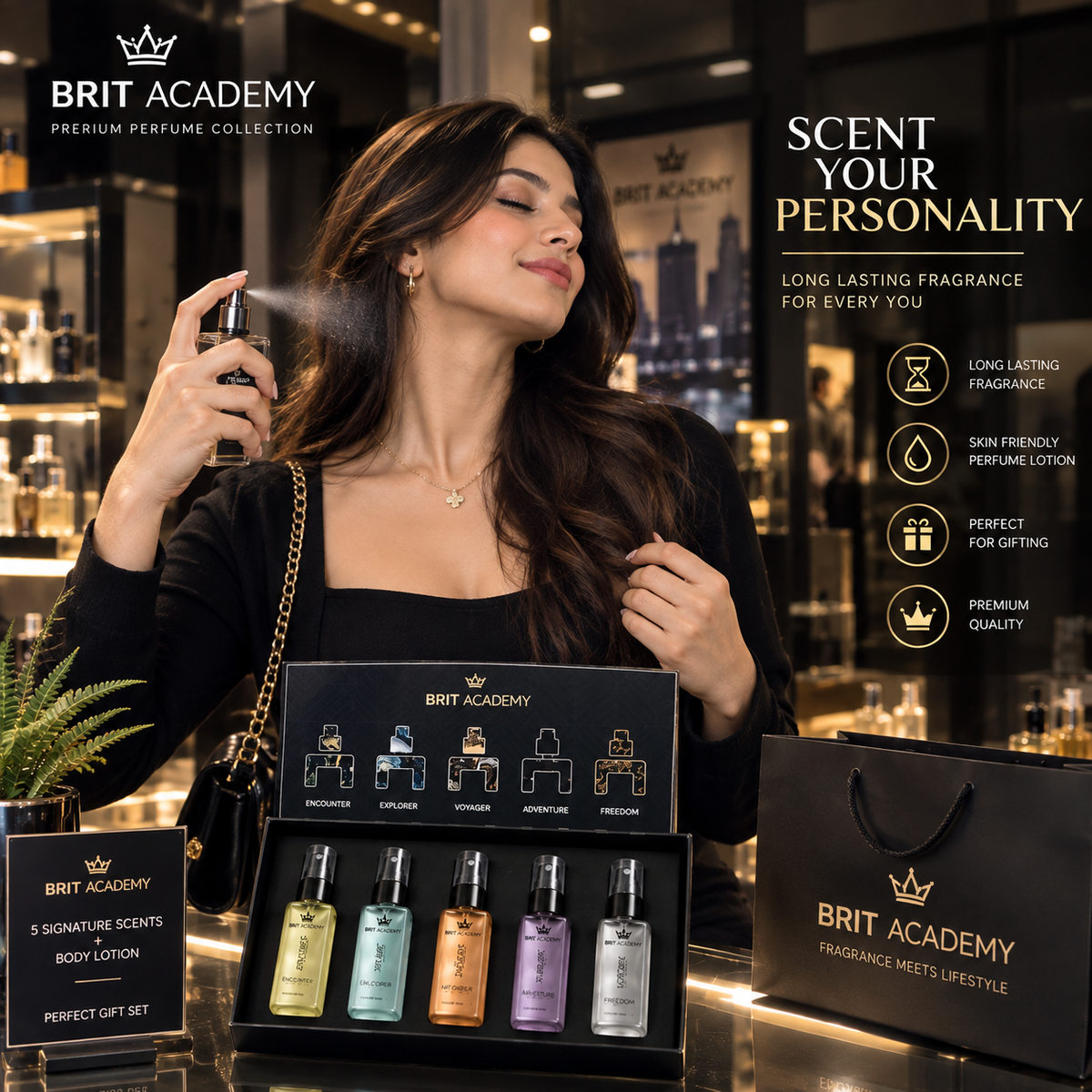 BRIT ACCENT | Perfume Gift Pack for Men | 5 x 8ml | Premium Fragrances| Eau de Toilette - 40 ml