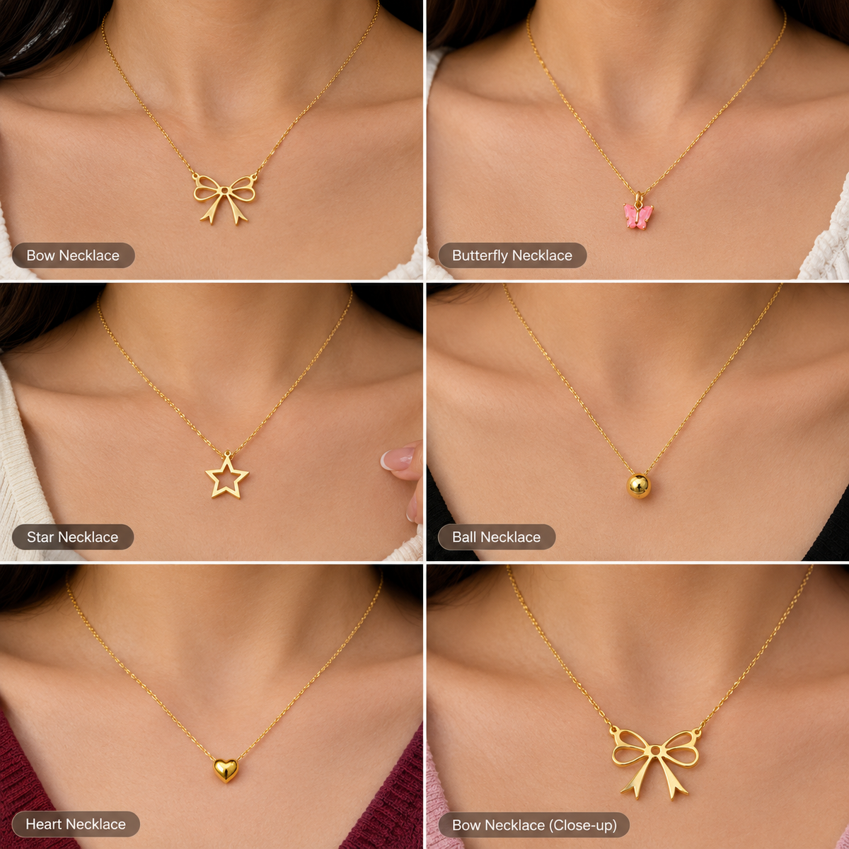Shimerring beautiful pack of 5 necklaces and chains for girls and womens