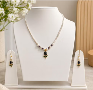 Pearl Necklace Choker Set for Women | Pearl Set Jewellery | Pearl Jewellery Set | Indian Wedding Jewellery | South Indian Maharashtrian Traditional Jewellery | High Quality Set for Women Girls