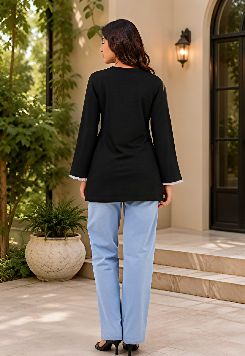 Women Rayon Solid Bell Sleeve Long Top Combo Pack of 2 | Casual Office Wear Tunic Tops | Stylish Korean Style Long Kurti for Women