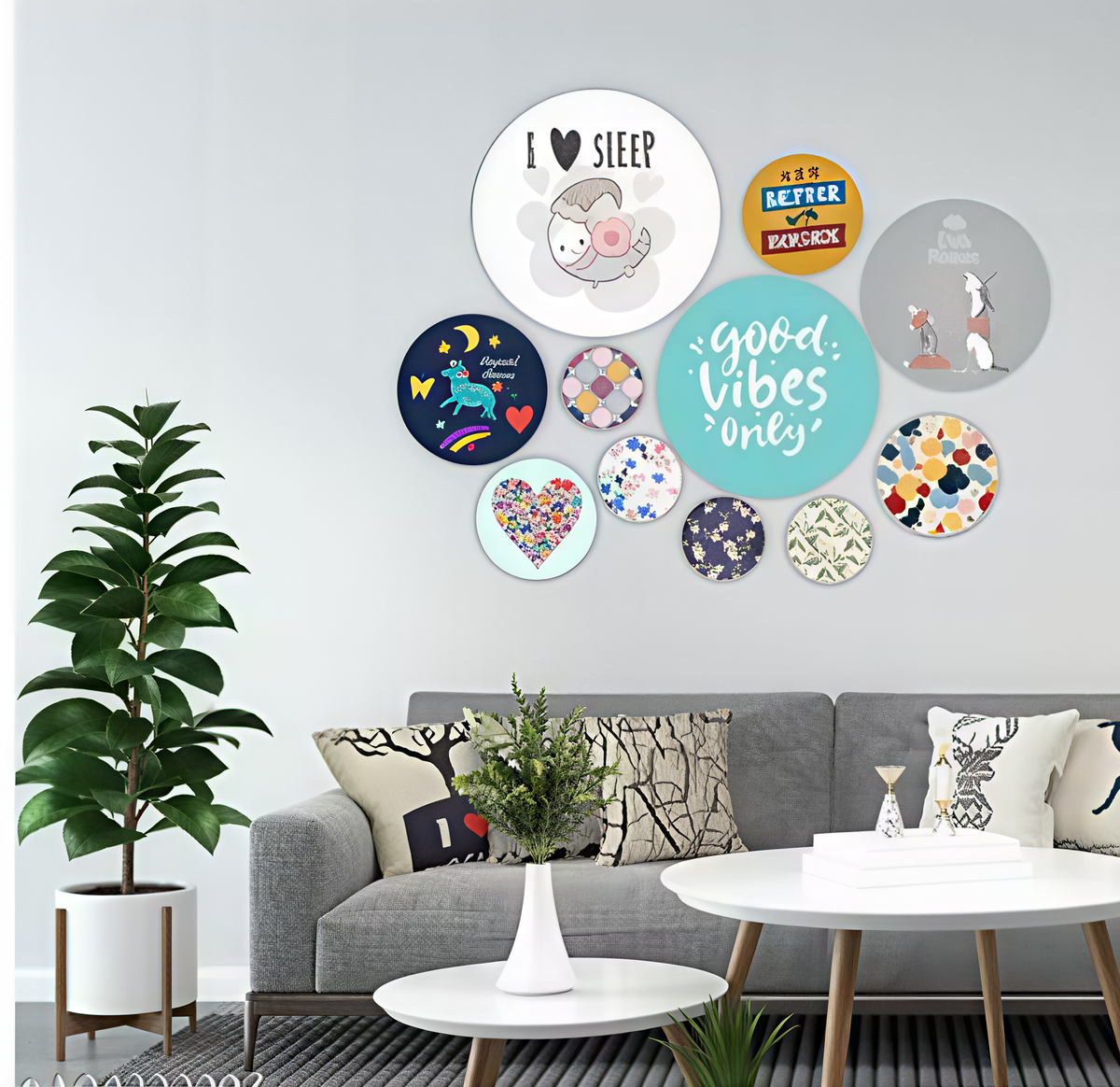 Decor Smart Wooden Home Decor | Wall Decor | Inspirational Quotes Art | Good Vibes | Friendship | Positive Energy | Modern Artistic Design | Uplifting Wall Hanging | Bedroom | Living Room (WPS_116)