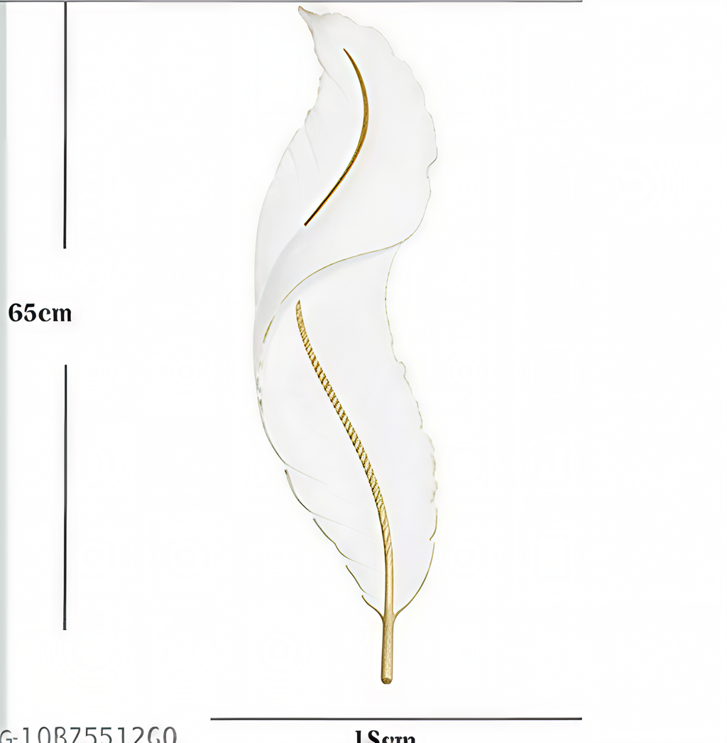Bedroom Luxury White Living Room Light Fixture Modern Feather Design Indoor Lustre New Resin Lamps siz 60Cm Hight Feets 23Cm L inches (Color White and Gold)