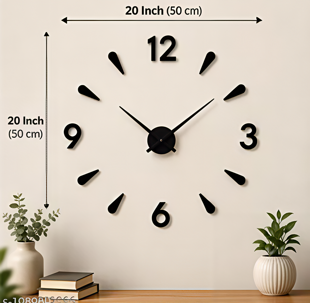 Modern Lobby Wall Clock  3D DIY Wall Sticker for Office