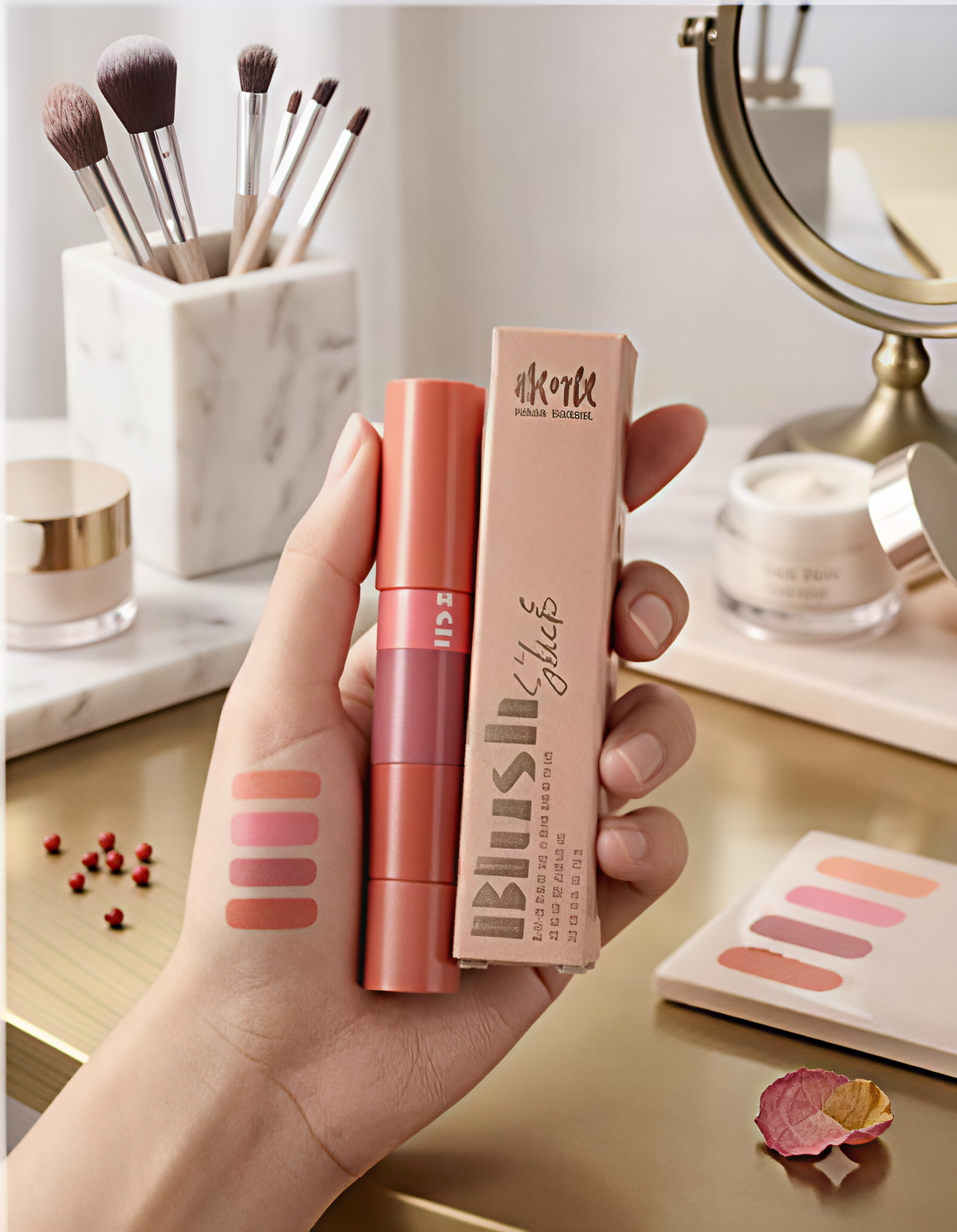 M&M MULTI-SHADE STICK BLUSH – CREAMY MATTE FINISH (5 TRENDING SHADES IN 1)