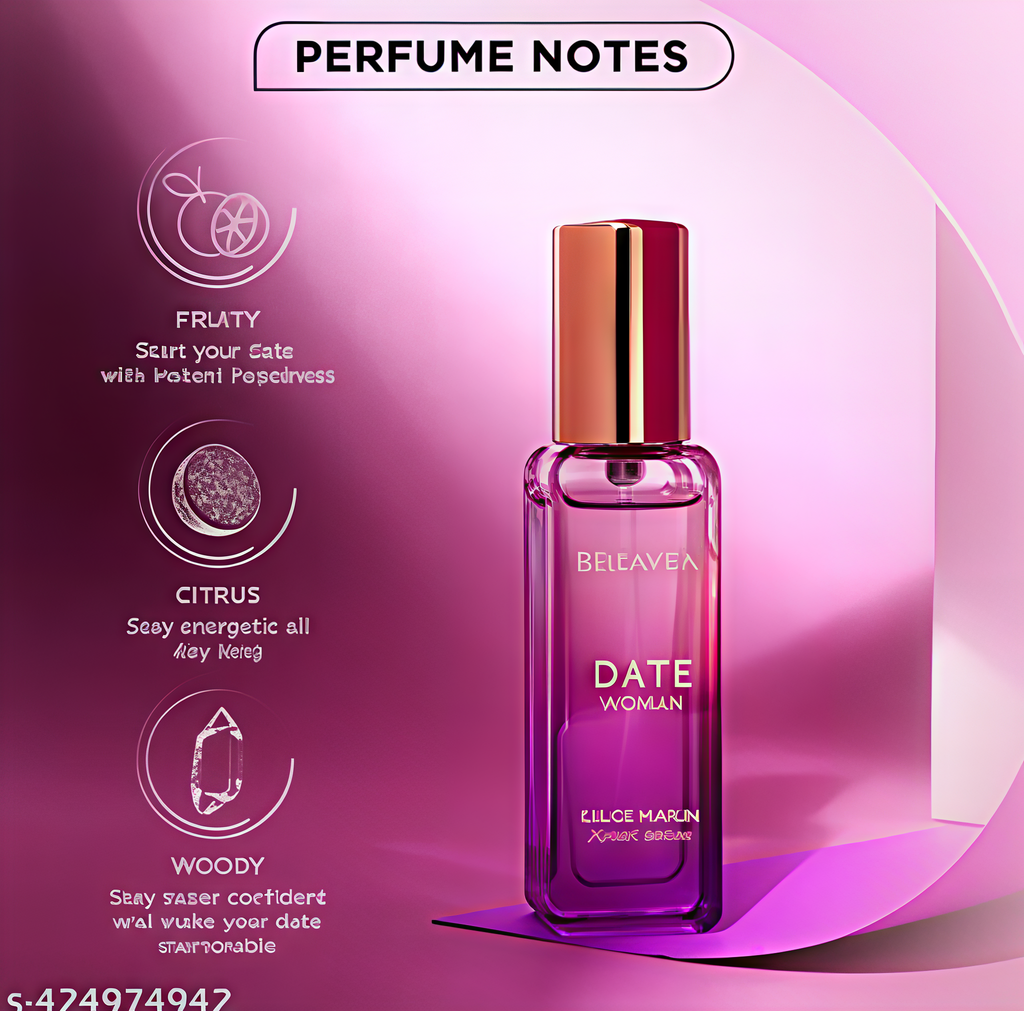 Bella Vita Luxury DATE Woman + ROSE Woman Perfume Combo for Women 40 ML (Pack of 2 Items 20ML Each)
