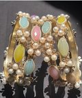 Premium Designer Pearl Stone Bangles Set for Women | Fancy Gold Plated Kada | Bridal, Wedding, Party Wear | Latest Stylish Chudi