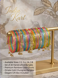 TRENDING KASHIMIRI GHUNGROO WITH NAG BANGLES (LIGHT MULTI COLOR, Set of 20 Bangles)