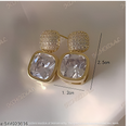 Korean New Fashion Square Duo Korean Earrings For Women Korean Design Earring