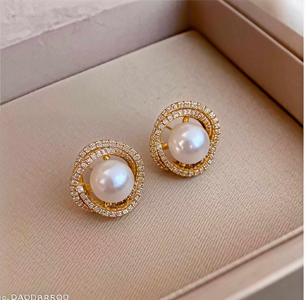 Elegant Pearl & Crystal Earrings Combo for Girls and Women