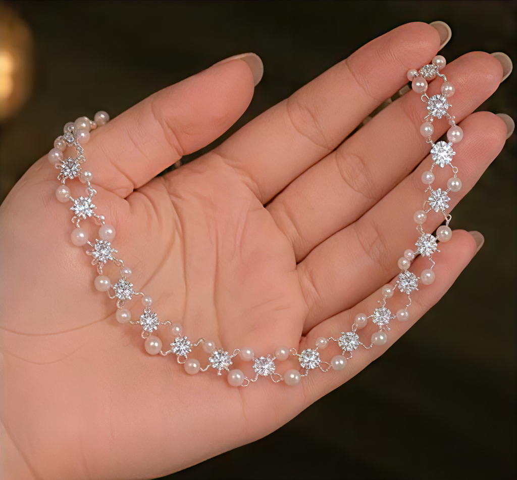 Statement Floral AD Stone Choker Jewelry For Women Elegant Korean Style Design