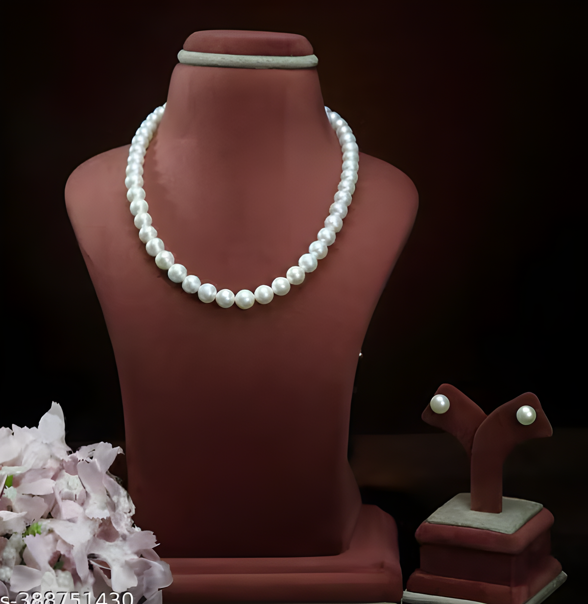 Single Line Pearl Necklace With Earring For Women and Girls Pearl Mala/Pearl Jewellery Set/Premium Pearl Necklace