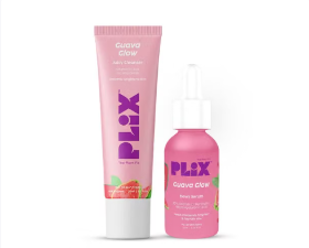 PLIX - Guava Glow Regime with 10% Vitamin C Face Mini Serum (10ml) & Juicy Mini Cleanser | For Dark Spot Corrections and Brighter Complexion | (20 ml) (Pack of 2)