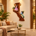 SajaoHatke Cute Radha Krishna Design Wall Sticker for Living Room & Home Decor Bal Krishna & Radha Balcony Self-Adhesive 3D Vinyl Decal for kids room ,Bedroom, Pooja Room Wall Decoration